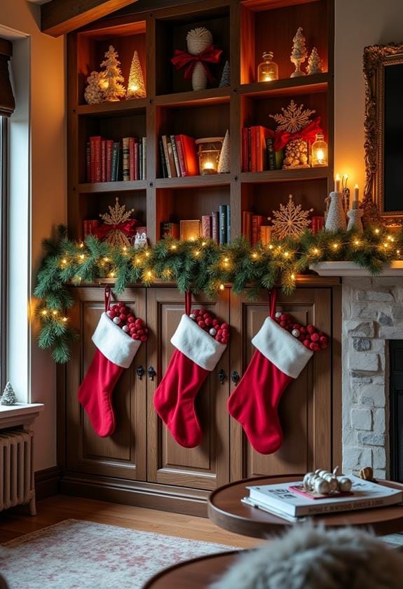 festive bookshelf decor ideas
