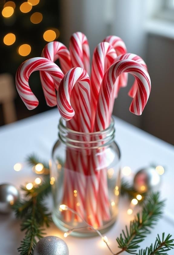 festive candy cane decor