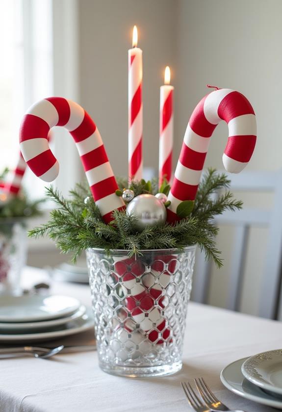 festive candy cane decor