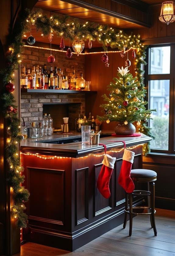 festive christmas bar decor ideas