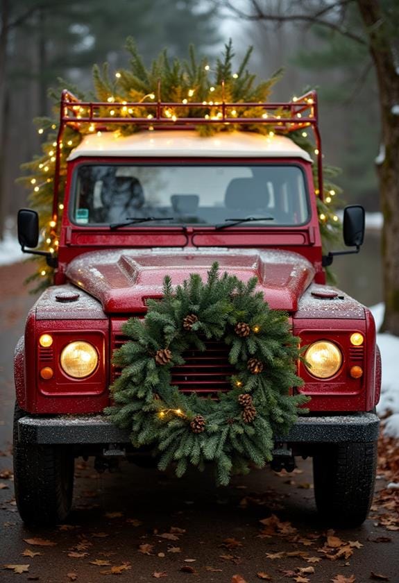 festive christmas car decorations