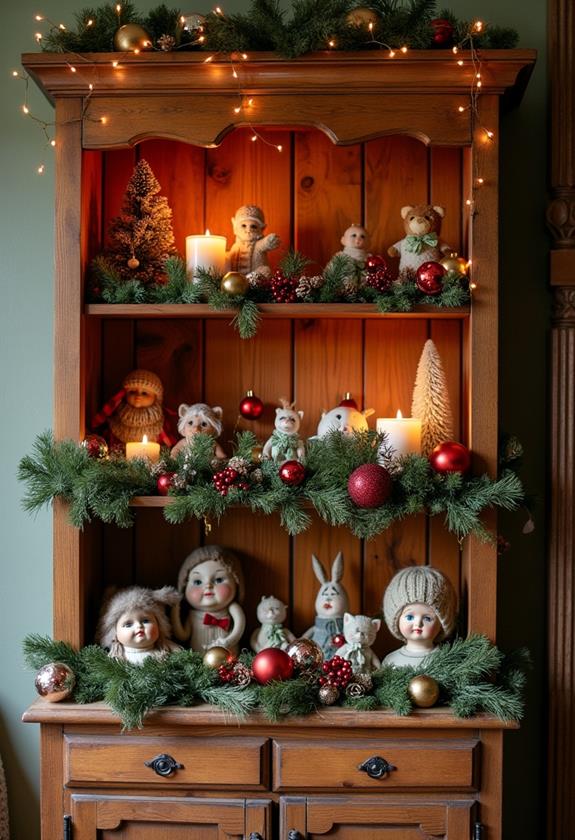 festive christmas hutch decor