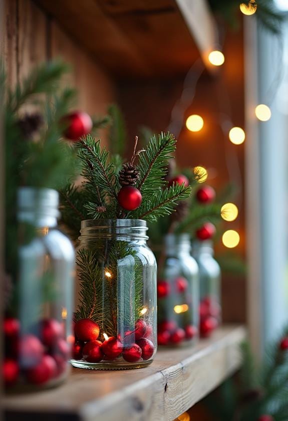 festive christmas jar decorations