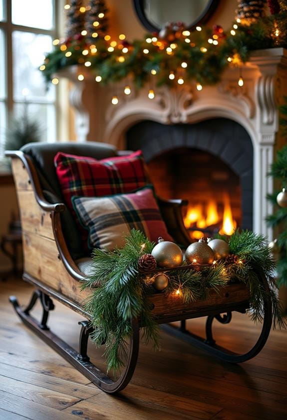 festive christmas sleigh decorations