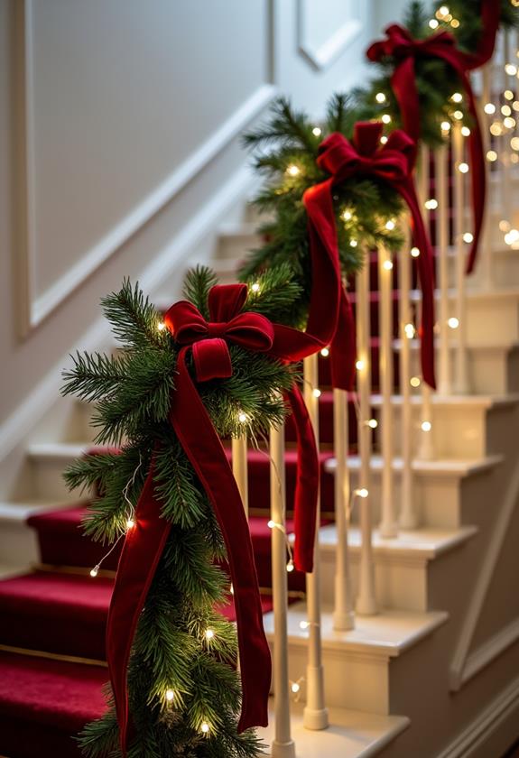 festive decorative red ribbons