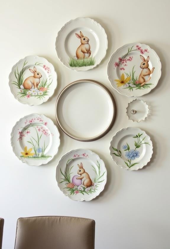 festive easter plate display