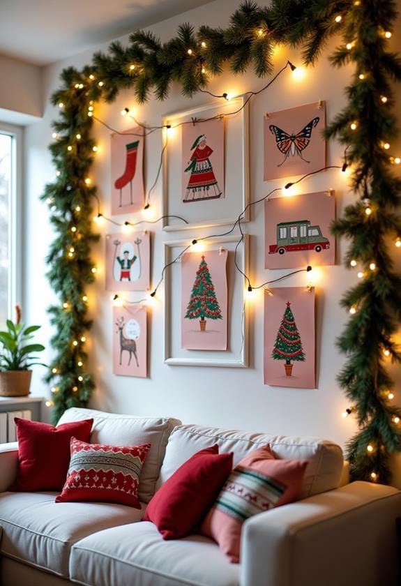 festive holiday card display