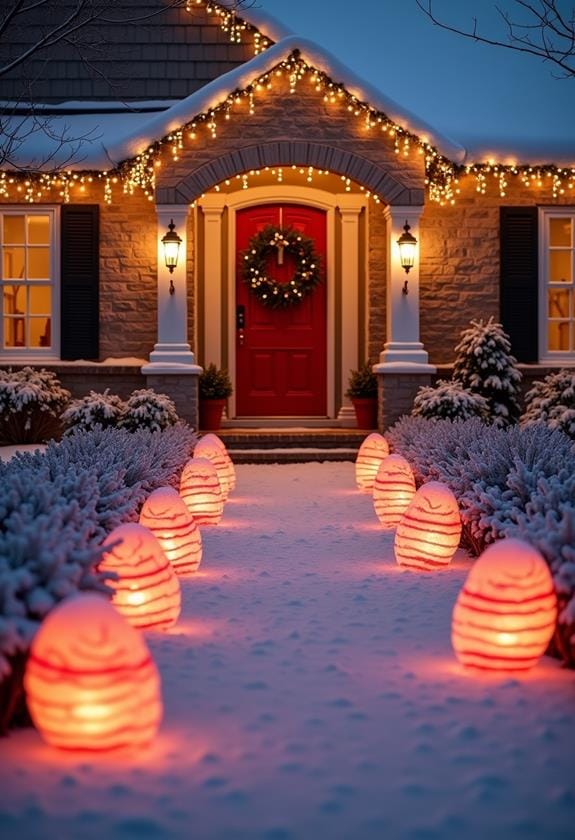 festive holiday pathway decor