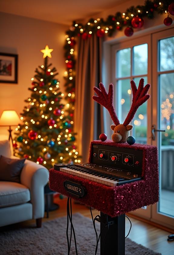 festive holiday singing station