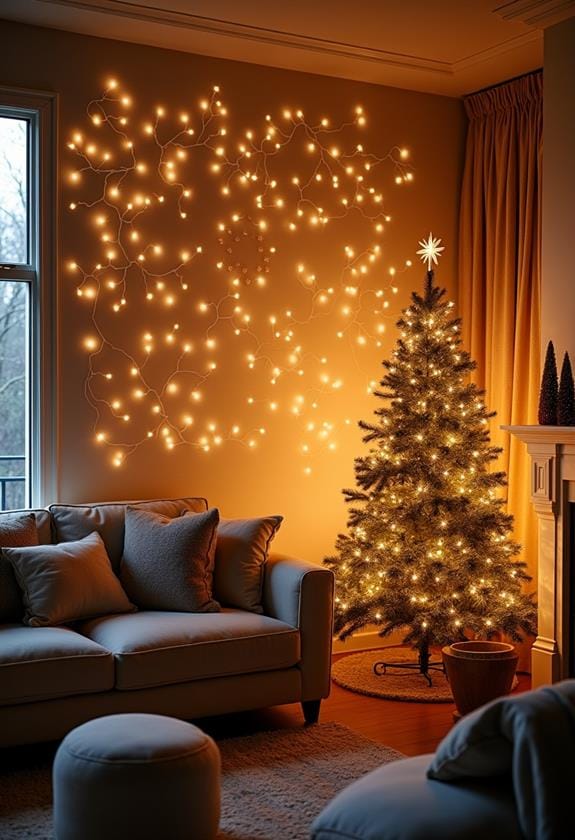 festive illuminated wall decor
