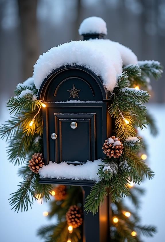 festive lit mailbox decoration