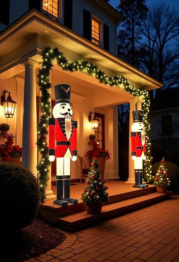 festive outdoor nutcracker illumination