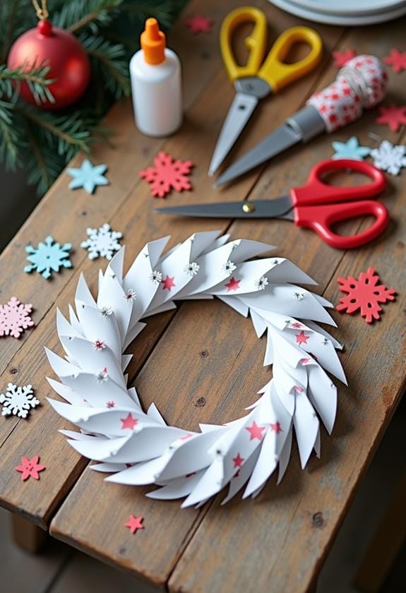 festive paper wreath craft