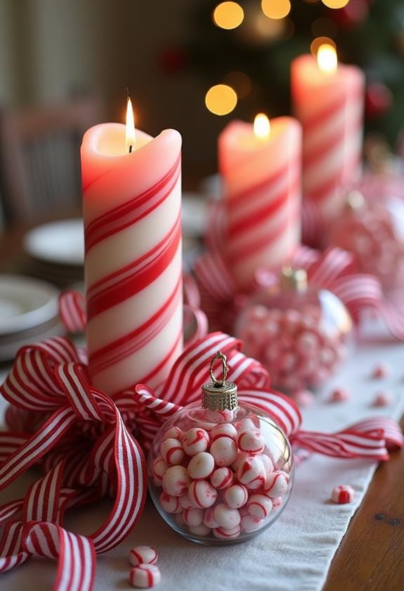 festive peppermint swirl decor