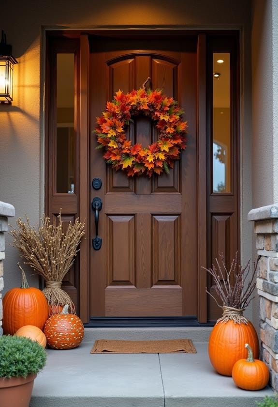 festive pumpkin door decoration