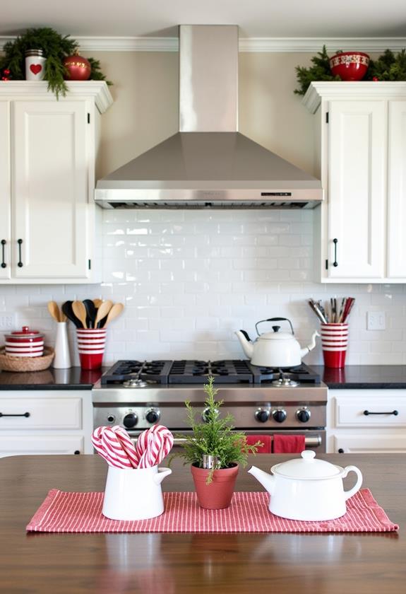 festive red and white