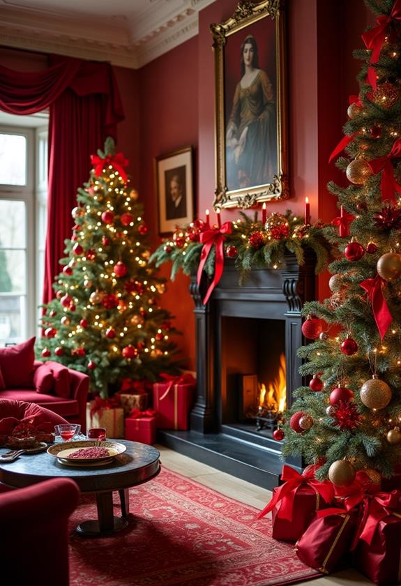 festive red christmas decor