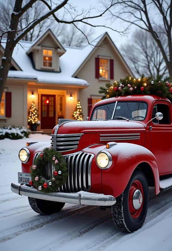 festive red truck creations