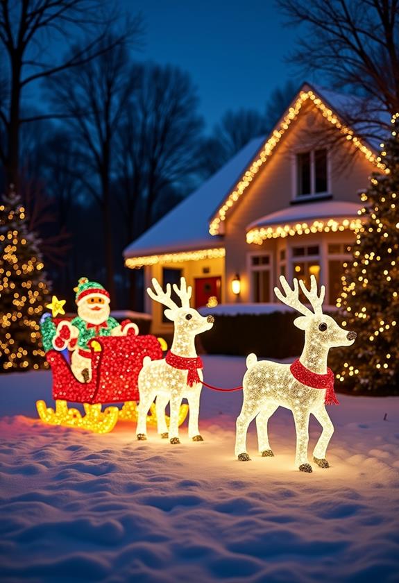 festive reindeer sleigh animation