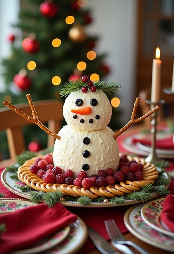festive winter cheese display