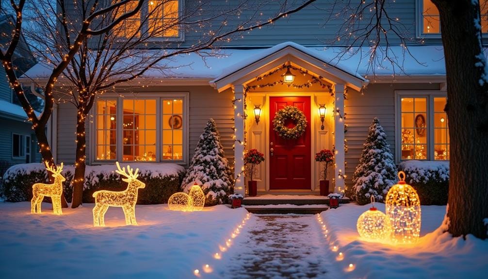 festive winter front yard decor