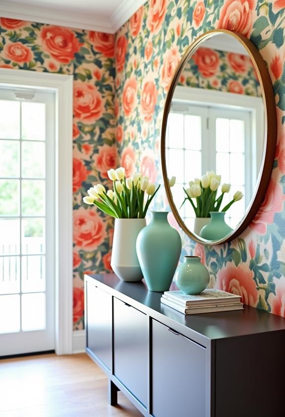 floral accent wall design