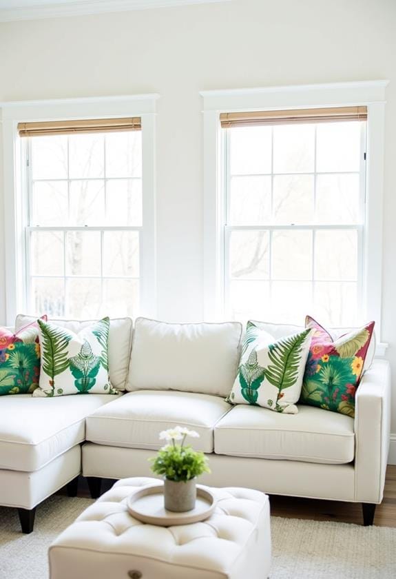 floral design accent cushions