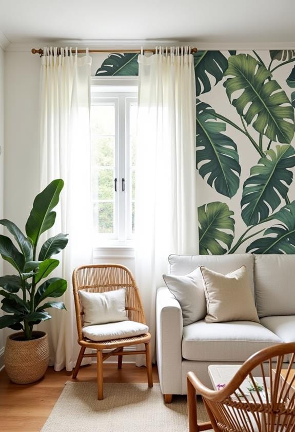 floral patterned wall decor