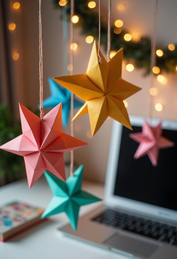 folded paper star decorations