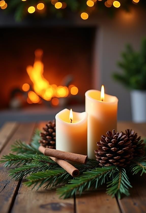 fragrant pinecone candle arrangements