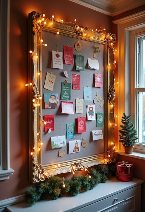 framed holiday card display