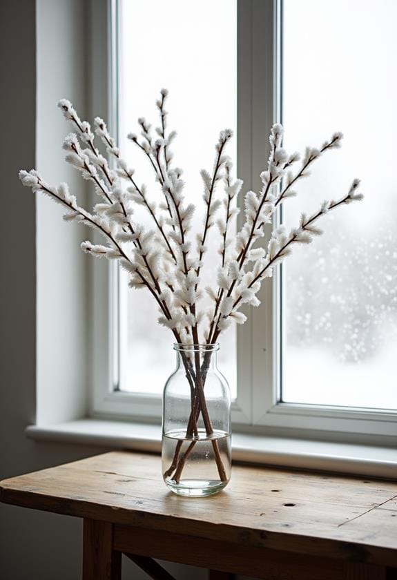 frosted branch decorative displays