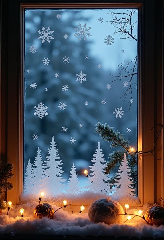 frosted silhouettes on glass