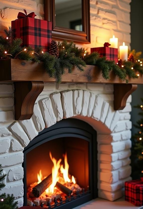 gift display in plaid