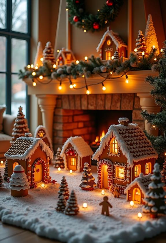 gingerbread village display showcase