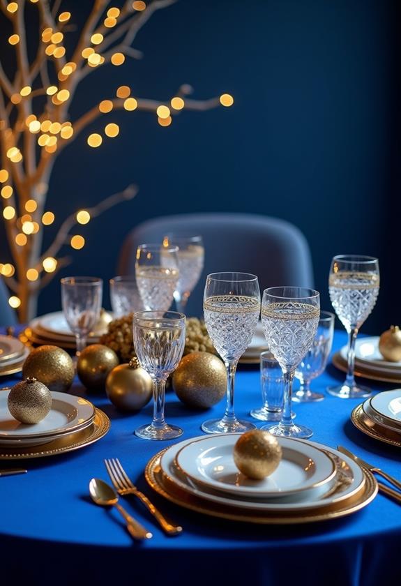 glistening dining arrangements displayed