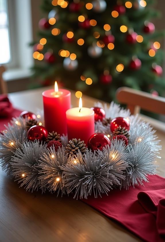 glittering holiday decor arrangement