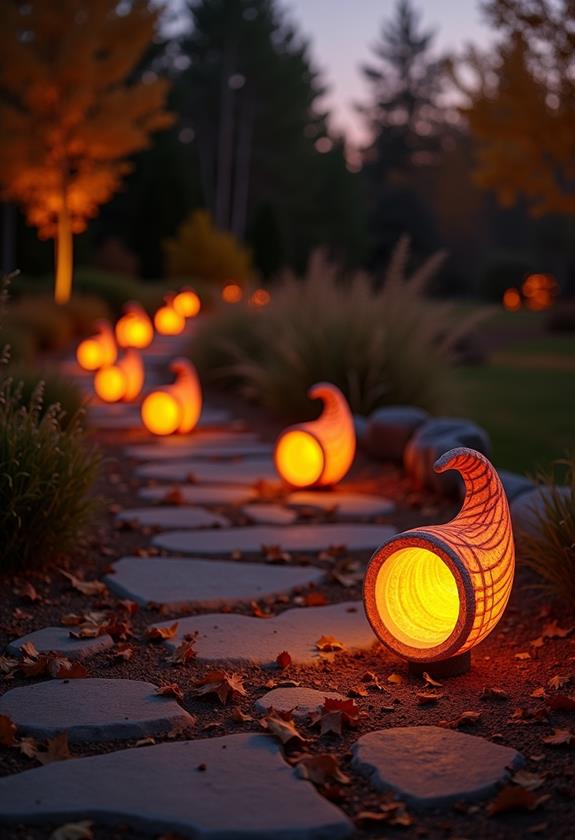 glowing harvest route indicators