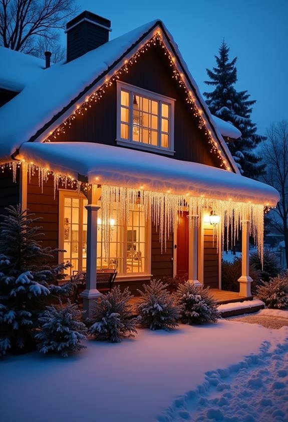 glowing icicle light decor
