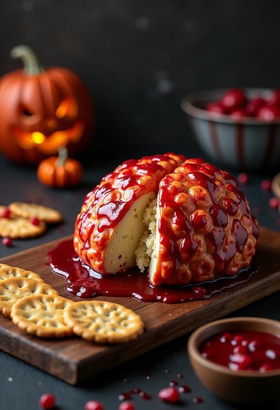 gory cheese ball appetizer