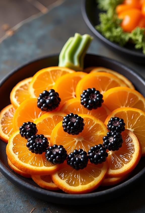 halloween themed fruit display