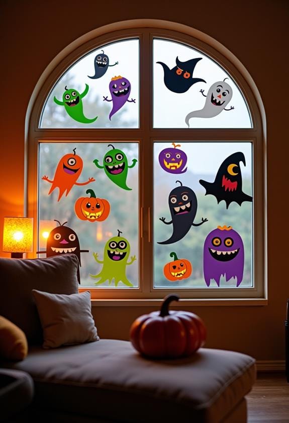 halloween themed window decorations