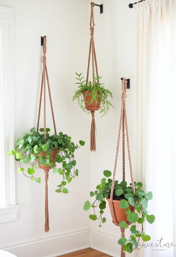 handcrafted macram plant holders