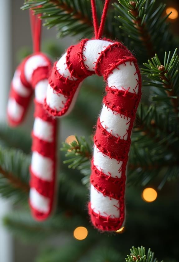handmade felt candy canes