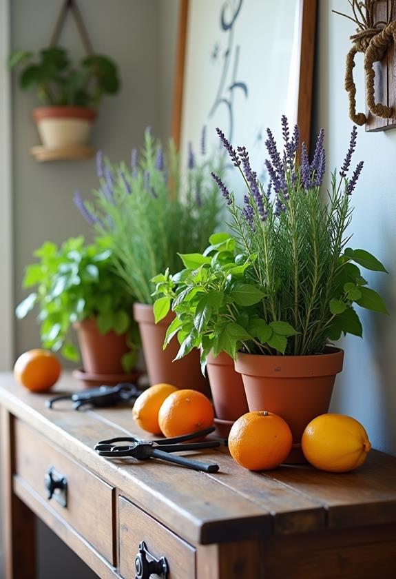 herb garden centerpiece arrangement