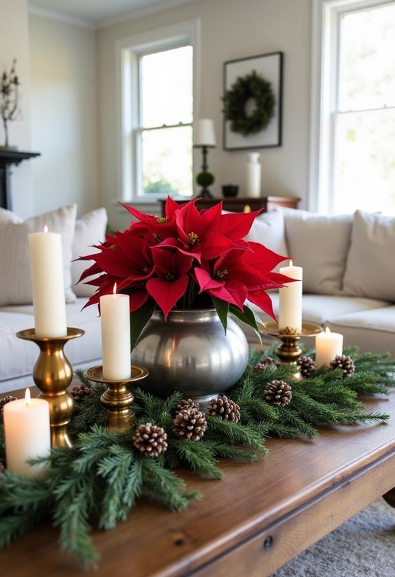 holiday candle centerpiece display