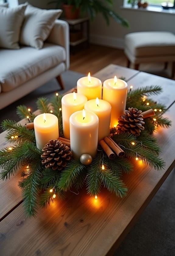 holiday candle centerpieces display