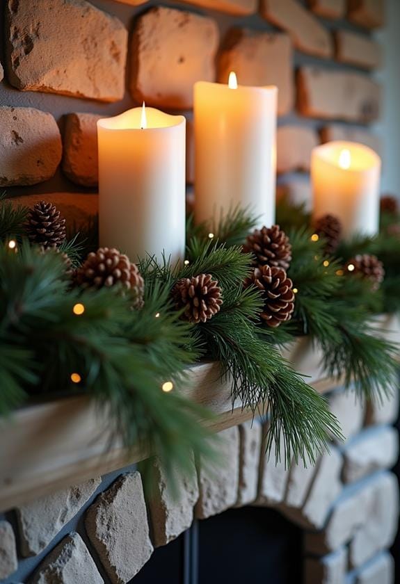 holiday candle display arrangement