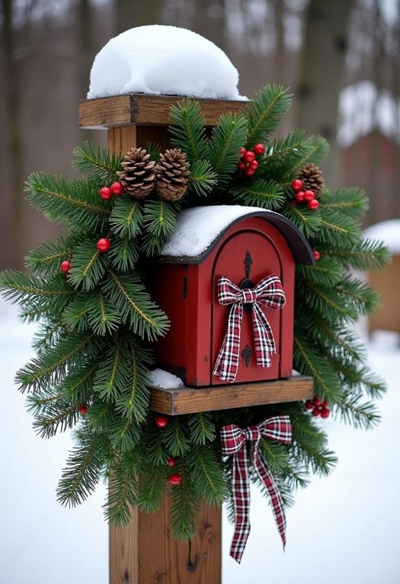 holiday decorated mailbox accents