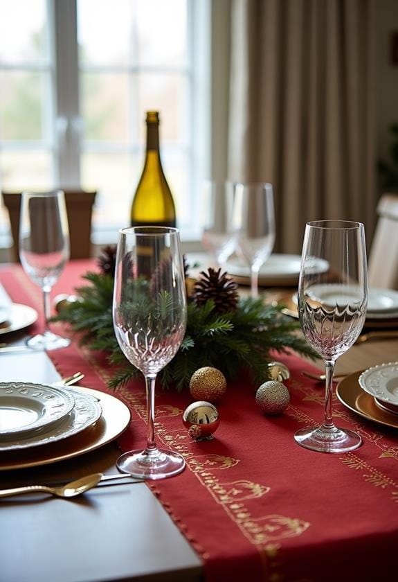 holiday themed table decor